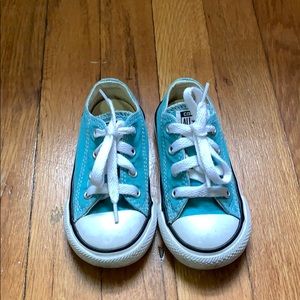 Aqua blue toddler converse sneakers